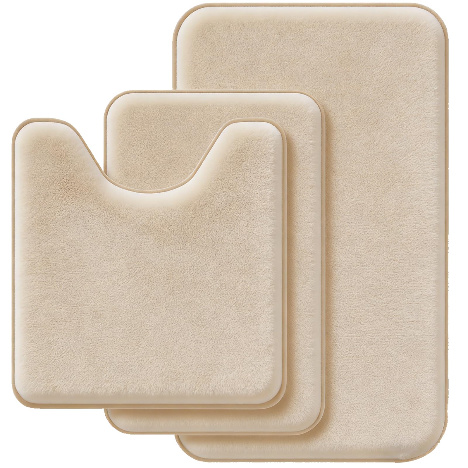 RUN HELIX Bathroom Rugs Sets 3 Piece, Soft Absorbent Memory Foam Bath Mats Set, Dry Fast Bath Mat, Machine Washable Bath Rug Set for Bathroom （Forest Green）