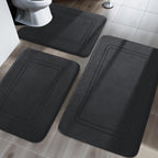 YIHOUSE Memory Foam Bath Mat Set, Bathroom Rugs Sets 3 Pieces, Non Slip Bath Mats for Bathroom, Super Soft and Water Absorbent Bath Rug Set, Machine Washable U Shape Toilet Rug,Beige