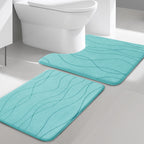 YIHOUSE Memory Foam Grey Bathroom Rug Sets 5 Piece, Ultra Absorbent Bath Mat for Bathroom - Non-Slip Machine Washable & Dry Quickly, 5 Piece Bathroom Mat Set, Dark Grey