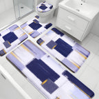 XLHOMO Orange Memory Foam Bathroom Rug Sets 5 Piece, Absorbent Non-Slip Bath Mat with Toilet Lid Cover for Bathroom, Extra Thick Water Absorbent Orange Bath Rugs for Tub, Toilet and Floor