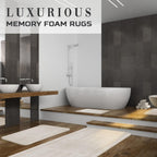 Bathroom Rug Set 5 Piece - Memory Foam Bathroom Mat Set, Soft and Comfortable, Non-Slip Thick Absorbent Bath Mats, Machine Washable, Beige