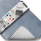 Clara Clark 3 Piece Bathroom Rugs Bath Mat Set, Velvet Memory Foam Bath Mats for Bathroom - Non-Slip, PVC Backing Bath Rugs, Washable - Dries Quickly, Grey