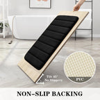 Black Memory Foam Bath Rug 3 Piece Set, Soft Absorbent Non-Slip & Washable