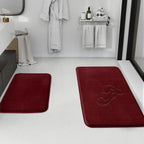 HUXMEYSON Bathroom Rugs Sets 3 Piece, Non-Slip & Quick Dry Bath Mat Set, Ultra Soft Velvet Bath Rugs for Bathroom, Toilet and Shower Floor, Grey Green
