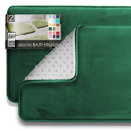 Clara Clark 3 Piece Bathroom Rugs Bath Mat Set, Velvet Memory Foam Bath Mats for Bathroom - Non-Slip, PVC Backing Bath Rugs, Washable - Dries Quickly, Grey