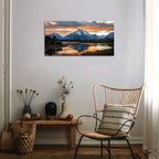 Sunset Mountain Wall Art for Living Room Nature Grand Teton Landscape Canvas Wall Decor National Park Wall Art Oxbow Bend Snake River Scenery Wyoming Painting Artwork Office Home Decoration 20x40"