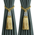 6 Pack Curtain Tiebacks with Tassel, Outdoor Elegant Decorative Curtain Holdback,Modern Rope Window Curtain Ties Backs for Draperies (6, Gold)