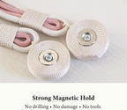 Magnetic Curtain Tiebacks Extra Long 22.4 Inches – Premium Velvet Rope with Strong Neodymium Magnets, No Drill Decorative Holdbacks for Heavy Curtains, Set of 2 (Champagne)