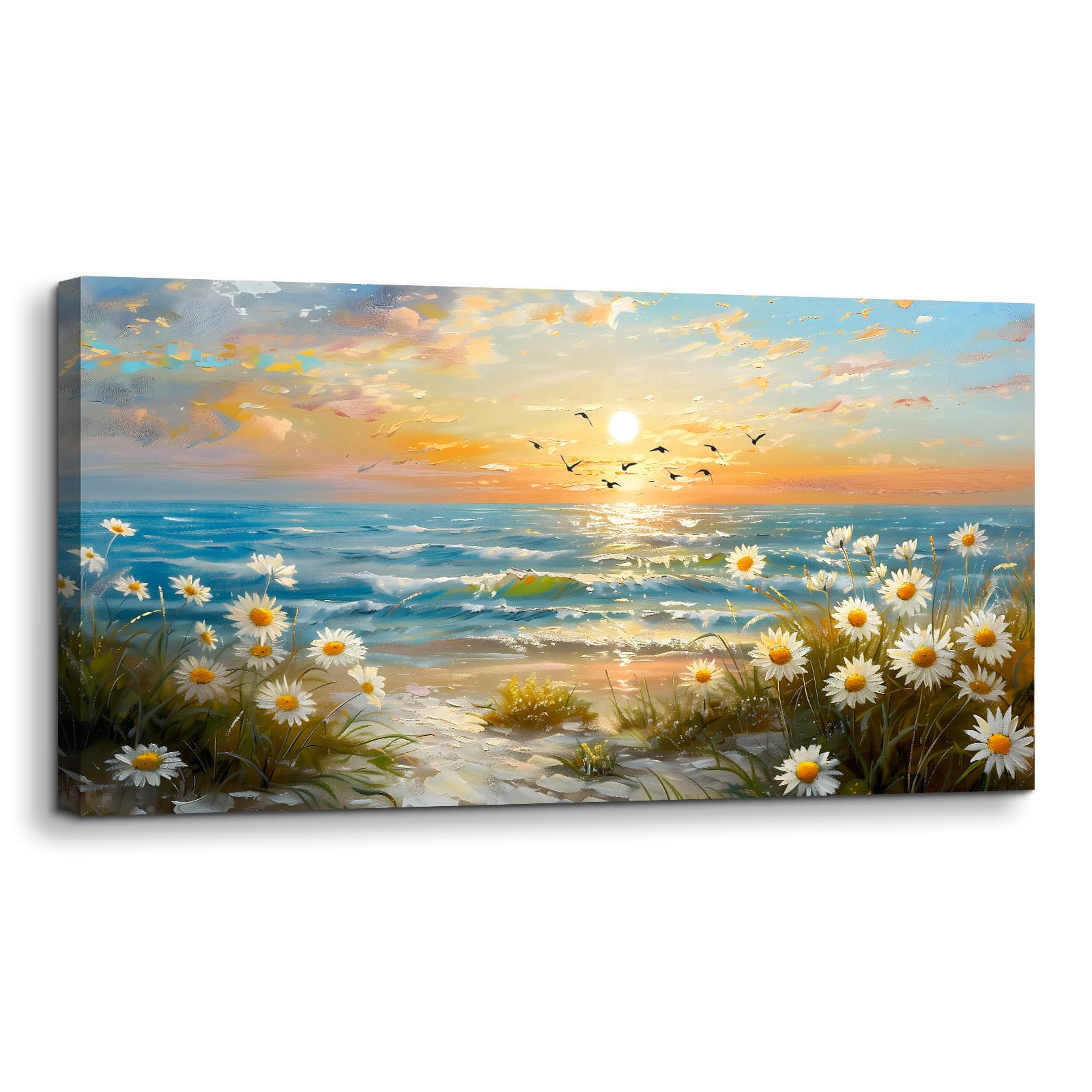 SERIMINO Large Wall Art for Living Room Canvas Prints, Farmhouse Nature Floral Botanical Wall Decor, Colorful Flower Market Modern Home Decor Oil Paintings Bathroom Decor Aesthetic 20"X40"