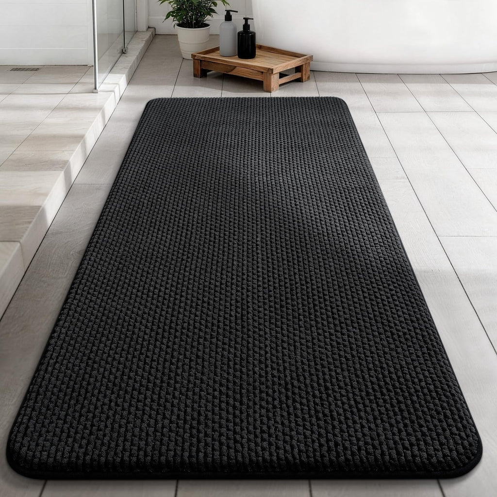 YIHOUSE Bathroom Rugs Set 5 Piece, Extra Soft Absorbent Chenille Bath Mats & U-Shaped Contour Toilet Rug, Non Slip Machine Washable Bath Mat for Shower Tub Sink, Beige