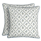 Ridhi Block Print Asparagus Green Pillow Cover 20" x 20" (Pack of 2) Decorative Couch Pillows for Living Room, Farmhouse Chic Boho Cute Outdoor Pillows Covers Gifts for Spring, Mother's Day