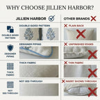 Jillien Harbor “The Camille” Floral Block Print Pillow Cover – Soft Blue and White Decorative Throw Pillow Cover – Grandmillennial Home Decor, 20" x 20"