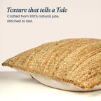 The Fine Living Co. Jute Pillow Covers 18x18 Set of 2, Braided Jute Throw Pillows, Indoor Outdoor Boho & Farmhouse Decor, Natural Decorative Cushion Covers for Couch, Living Room & Patio