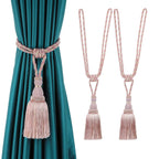BEL AVENIR 2 Pack Curtain Tiebacks Tassel Drapery Tie-Backs Rope Handmade Holdbacks Home Office Hotel Decorative (Gold, 4 Pack)