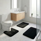 5-Piece Bathroom Rug Set - Memory Foam Bath Mats, Non-Slip, Ultra-Soft, Water Absorbent, Machine Washable Bathroom Rugs - Beige