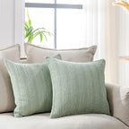 26x26 Pillow Covers Set of 2 Khaki Euro Shams Boho Decorative Throw Pillow Covers Cotton Large Square Pillowcase for Couch Bed