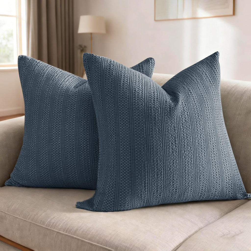 26x26 Pillow Covers Set of 2 Khaki Euro Shams Boho Decorative Throw Pillow Covers Cotton Large Square Pillowcase for Couch Bed