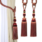 2Pcs Curtain Tiebacks Tassel Tie-Backs, Elegant Curtain Tie Backs Holdbacks for Decor-Light Coffee