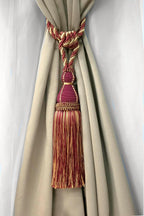 DÉCOPRO Elegant Large Tassel Tieback for Curtains & Draperies, Tassel Length 12" (30.5cm), Spread 30" (76cm) # TBH15, Olive Garden Green (Color# 010) Set of 4