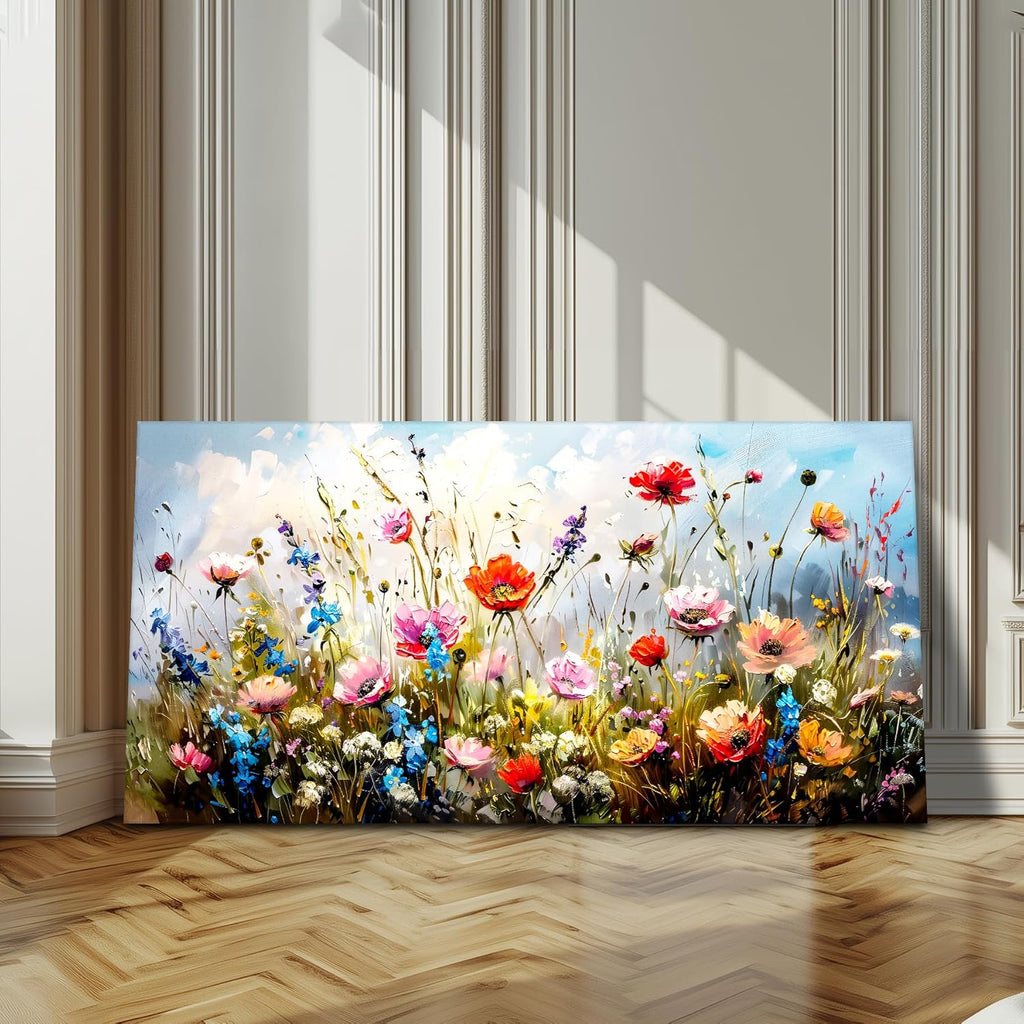 SERIMINO Large Wall Art for Living Room Canvas Prints, Farmhouse Nature Floral Botanical Wall Decor, Colorful Flower Market Modern Home Decor Oil Paintings Bathroom Decor Aesthetic 20"X40"
