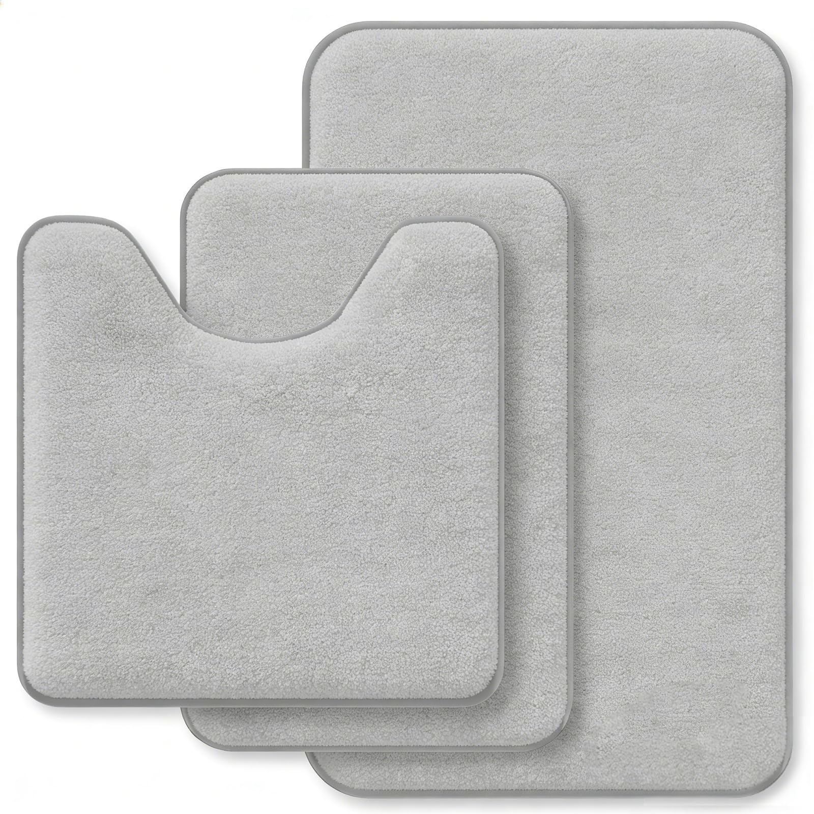 RUN HELIX Bathroom Rugs Sets 3 Piece, Soft Absorbent Memory Foam Bath Mats Set, Dry Fast Bath Mat, Machine Washable Bath Rug Set for Bathroom （Forest Green）