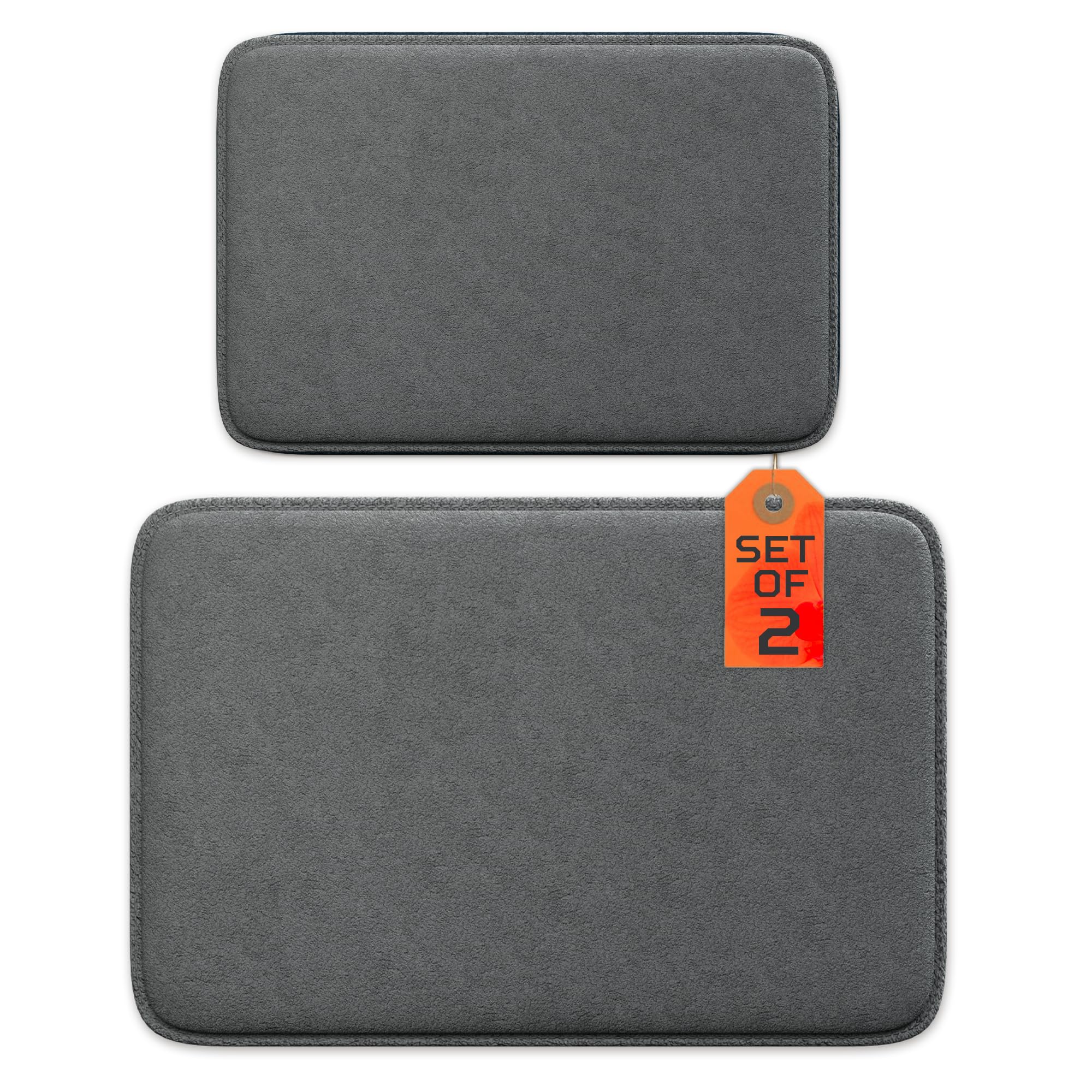 5-Piece Bathroom Rug Set - Memory Foam Bath Mats, Non-Slip, Ultra-Soft, Water Absorbent, Machine Washable Bathroom Rugs - Beige