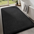 YIHOUSE Bathroom Rugs Set 5 Piece, Extra Soft Absorbent Chenille Bath Mats & U-Shaped Contour Toilet Rug, Non Slip Machine Washable Bath Mat for Shower Tub Sink, Beige