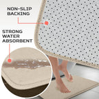 5-Piece Bathroom Rug Set - Memory Foam Bath Mats, Non-Slip, Ultra-Soft, Water Absorbent, Machine Washable Bathroom Rugs - Beige