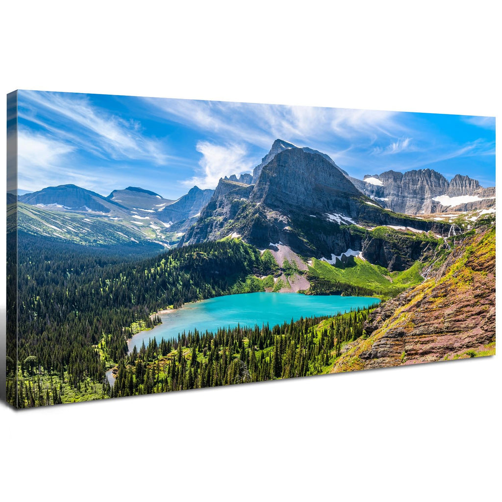 Sunset Mountain Wall Art for Living Room Nature Grand Teton Landscape Canvas Wall Decor National Park Wall Art Oxbow Bend Snake River Scenery Wyoming Painting Artwork Office Home Decoration 20x40"