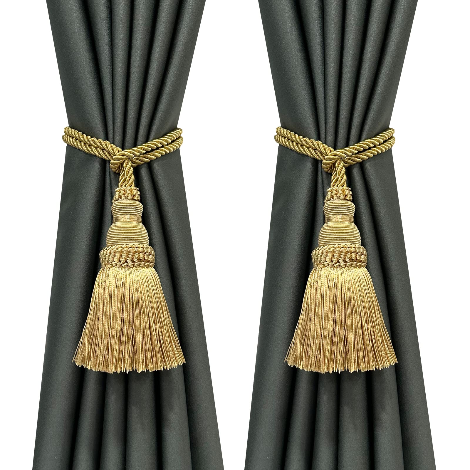 6 Pack Curtain Tie Backs Rope Tassels for Curtains Drape tiebacks Handmade Outdoor Home and Outdoor Decorative (Mix Blue, 6p)