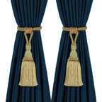 BEL AVENIR 2 Pack Curtain Tiebacks Tassel Drapery Tie-Backs Rope Handmade Holdbacks Home Office Hotel Decorative (Gold, 4 Pack)