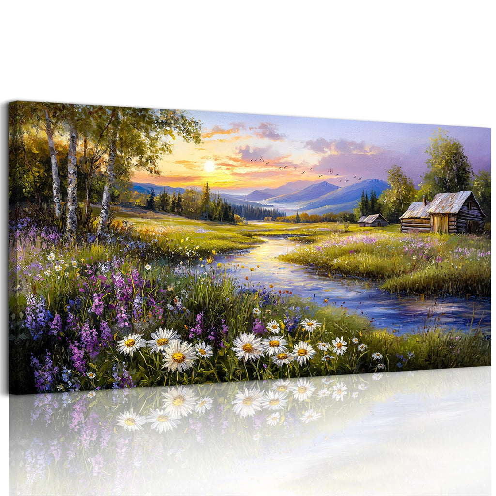 SERIMINO Large Wall Art for Living Room Canvas Prints, Farmhouse Nature Floral Botanical Wall Decor, Colorful Flower Market Modern Home Decor Oil Paintings Bathroom Decor Aesthetic 20"X40"