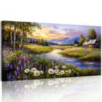 SERIMINO Large Wall Art for Living Room Canvas Prints, Farmhouse Nature Floral Botanical Wall Decor, Colorful Flower Market Modern Home Decor Oil Paintings Bathroom Decor Aesthetic 20"X40"