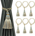6 Pack Curtain Tie Backs Rope Tassels for Curtains Drape tiebacks Handmade Outdoor Home and Outdoor Decorative (Mix Blue, 6p)