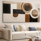 Tarfupth Brown Abstract Wall Art for Living Room Large Black Boho Geometric Modern Minimalist Canvas Prints Artwork for Bedroom Office Kitchen Ready to Hang 20x40 Inch