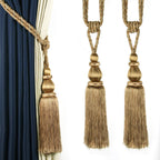 2Pcs Curtain Tiebacks Tassel Tie-Backs, Elegant Curtain Tie Backs Holdbacks for Decor-Light Coffee