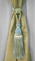 DÉCOPRO Elegant Large Tassel Tieback for Curtains & Draperies, Tassel Length 12" (30.5cm), Spread 30" (76cm) # TBH15, Olive Garden Green (Color# 010) Set of 4