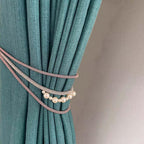 2Pcs Yellow Pearl Braided Curtain Tiebacks 31.5 Inch