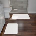 Lavish Home Bathroom Rug Set- 2-Piece Memory Foam Bath Mats-Wavy Microfiber Top-Non-Slip Absorbent Runner for Shower, Tub, Sink, or Kitchen (Green)