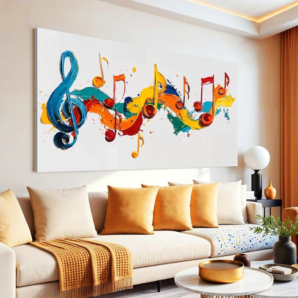 I@U Abstract Wall Art Prints Artwork For Walls Colorful Music Notes Canvas Prints Modern Wall Art For Bathroom Dining Room Bedroom Apartment Office Decorations 20x40 Inch