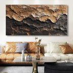 Earthy Texture Picture Print Canvas Wall Art Living Room Dining Room Office Study Bedroom Wall Decor Earthy Texture Landscape Abstract Wall Art Prints Modern Golden Brown Landscape Artwork - 20x40 in