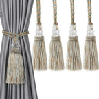 6 Pack Curtain Tiebacks with Tassel, Outdoor Elegant Decorative Curtain Holdback,Modern Rope Window Curtain Ties Backs for Draperies (6, Gold)