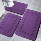 YIHOUSE Memory Foam Bath Mat Set, Bathroom Rugs Sets 3 Pieces, Non Slip Bath Mats for Bathroom, Super Soft and Water Absorbent Bath Rug Set, Machine Washable U Shape Toilet Rug,Beige