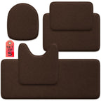 5-Piece Bathroom Rug Set - Memory Foam Bath Mats, Non-Slip, Ultra-Soft, Water Absorbent, Machine Washable Bathroom Rugs - Beige