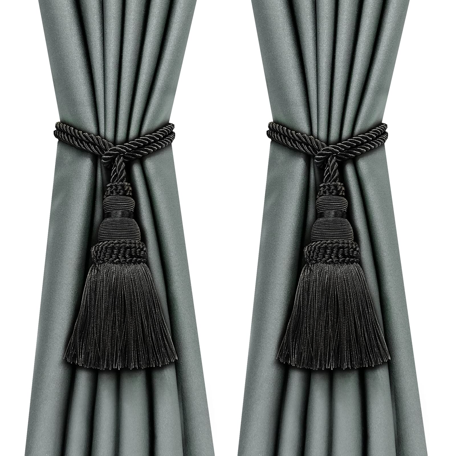 6 Pack Curtain Tie Backs Rope Tassels for Curtains Drape tiebacks Handmade Outdoor Home and Outdoor Decorative (Mix Blue, 6p)