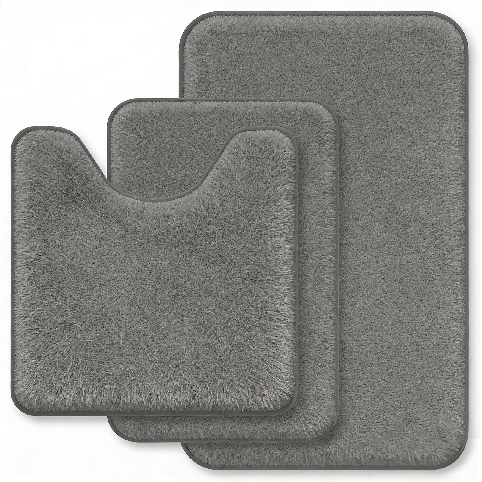 RUN HELIX Bathroom Rugs Sets 3 Piece, Soft Absorbent Memory Foam Bath Mats Set, Dry Fast Bath Mat, Machine Washable Bath Rug Set for Bathroom （Forest Green）