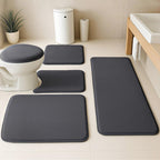 5-Piece Bathroom Rug Set - Memory Foam Bath Mats, Non-Slip, Ultra-Soft, Water Absorbent, Machine Washable Bathroom Rugs - Beige