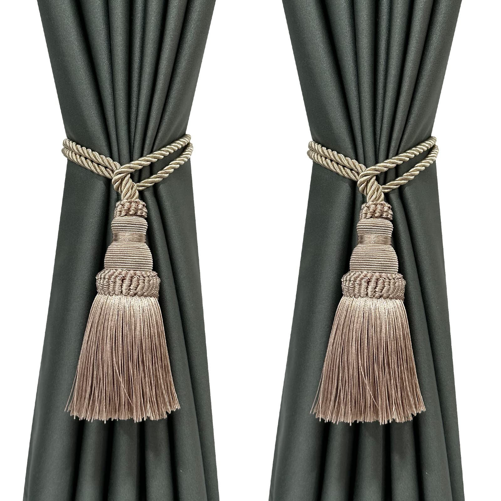 6 Pack Curtain Tie Backs Rope Tassels for Curtains Drape tiebacks Handmade Outdoor Home and Outdoor Decorative (Mix Blue, 6p)