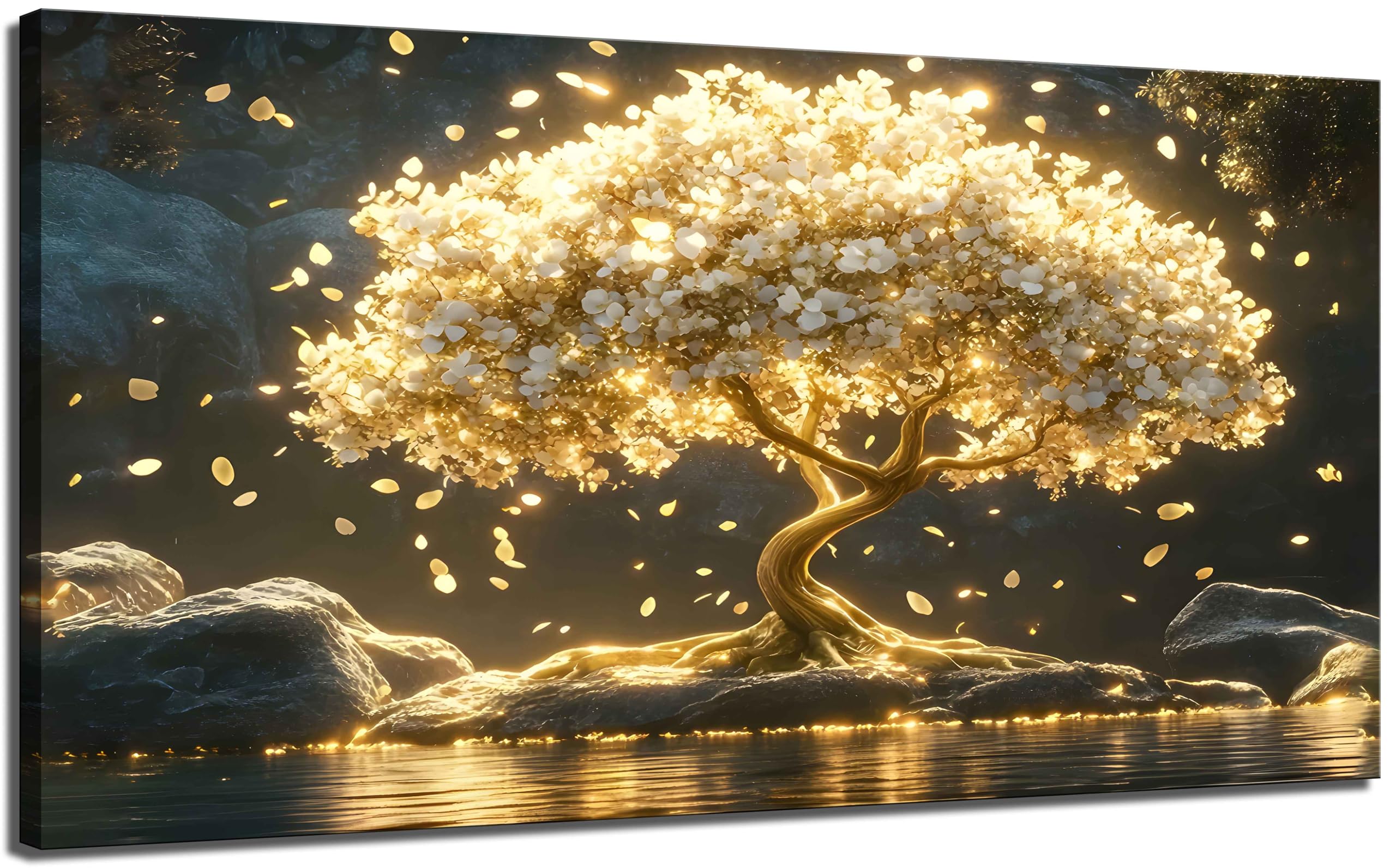Large Living Eucalyptus Leaf Canvas Wall Art Teal White Botanical Abstract Decor painting Pictures Modern Nordic Plant Flowers Posters Prints for Bathroom Bedroom Office Hallway Home Decoration