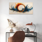 I@U Abstract Wall Art Prints Modern Wall Decor Canvas Print Circle Vortex Red Blue Wall Art For Bedroom Office Bathroom Ready To Hang Canvas Picture Abstract Home Wall Decor 20x40 Inch